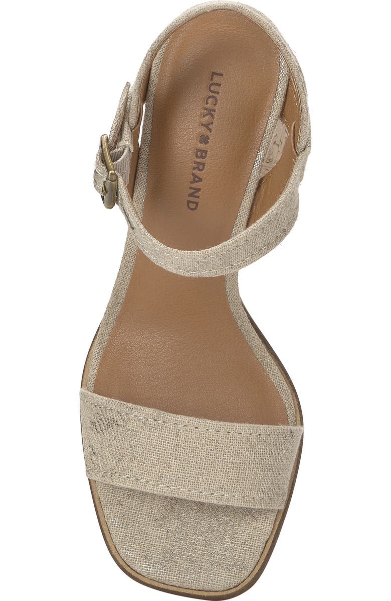 Lucky Brand Hallia Ankle Strap Sandal, Alternate, color, Natural/ Platino