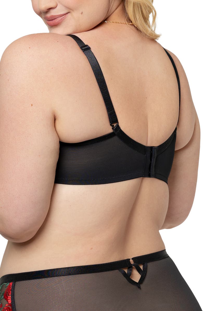 Curvy Couture Floral Embroidered Balconette Bra, Alternate, color, Rose Garden Embroide