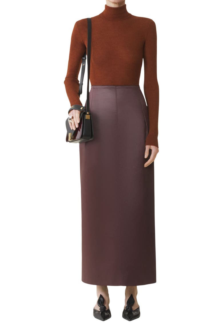 Straight Skirt In Cotton And Viscose, Main, color, Mocha