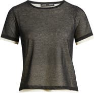 MANGO Bipol Tipped Short Sleeve Sweater
