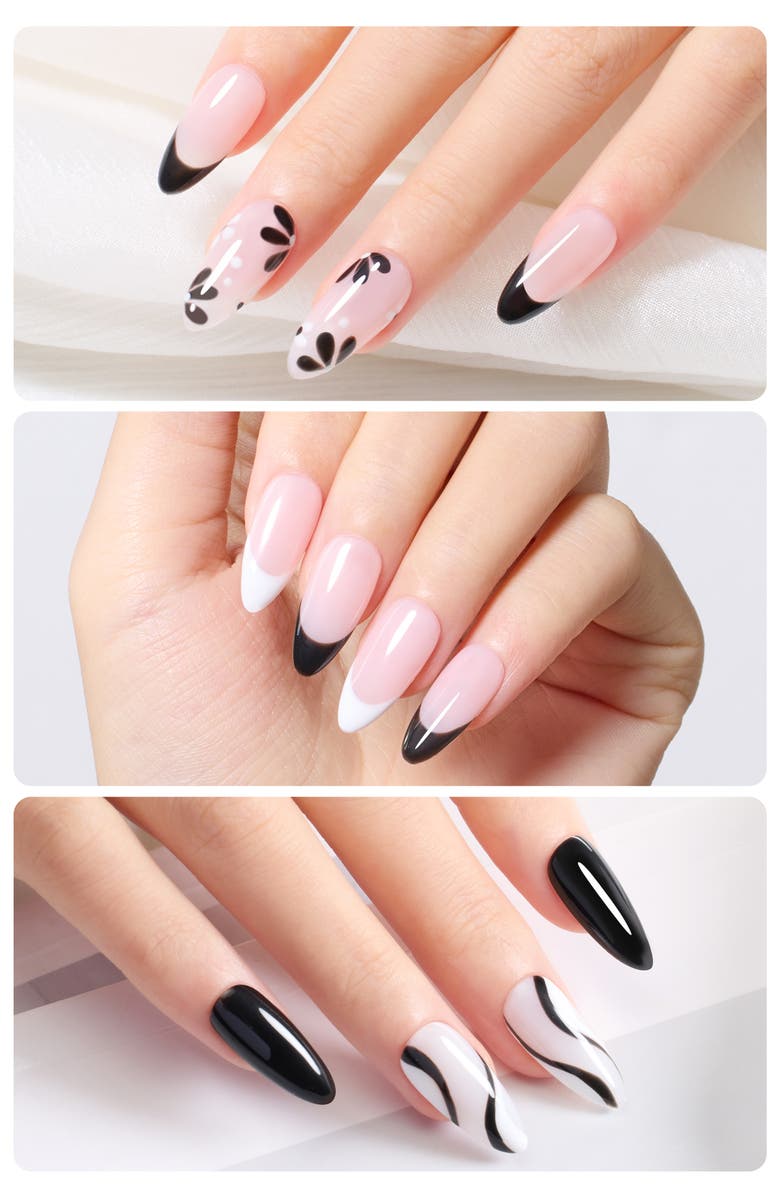 Beetles Gel Nail Polish(Black&White) Kit With UV Light, Alternate, color, Ethereal Glow