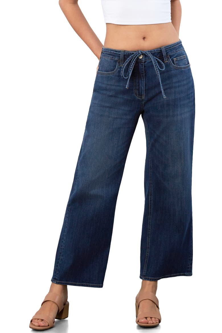 Loop Me In Drawstring Crop Wide Leg Jeans, Alternate, color, FLAME BLUE