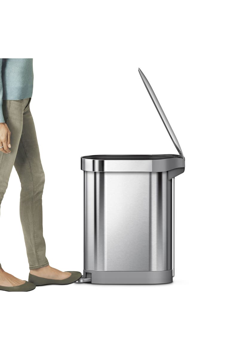 45L slim step can, Alternate, color, BRUSHED