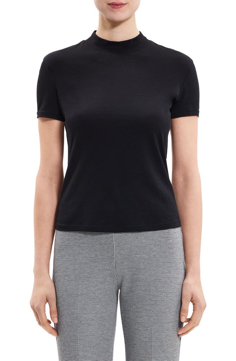 Theory Tiny Mock Neck Organic Pima Cotton T-Shirt, Main, color, 