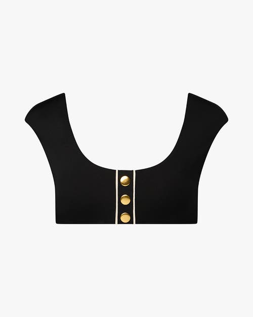 Weworewhat Scoop Neck Off The Shoulder Bikini Top In Black