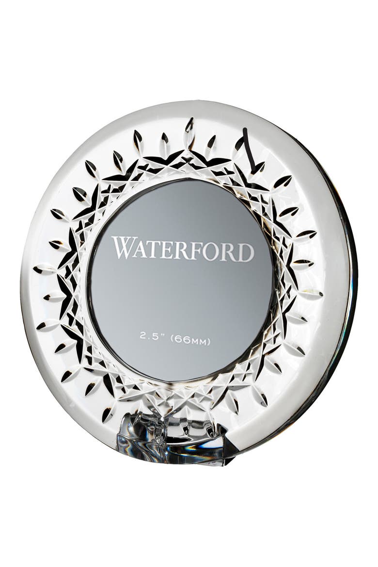 Giftology Lismore Lead Crystal Mini Round Picture Frame, Main, color, CRYSTAL