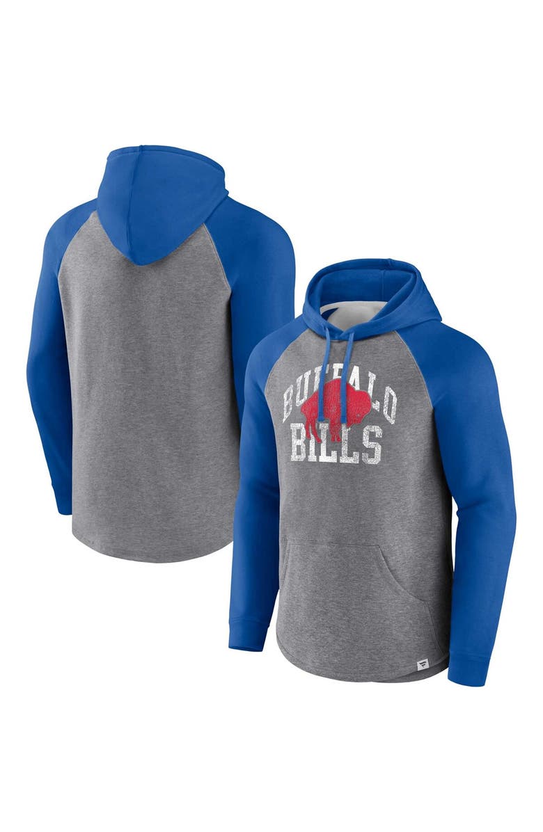 FANATICS Men's Fanatics Branded Heather Gray Buffalo Bills Favorite Arch Raglan Pullover Hoodie, Main, color, Heather Gray