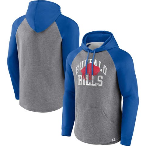 Men's Fanatics Branded Heather Gray Buffalo Bills Favorite Arch Raglan Pullover Hoodie