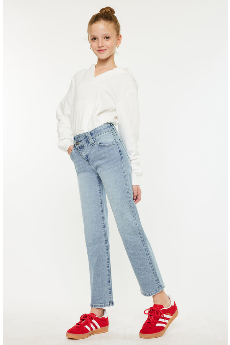Sav High Rise Straight Jeans, Alternate, color, Light Wash