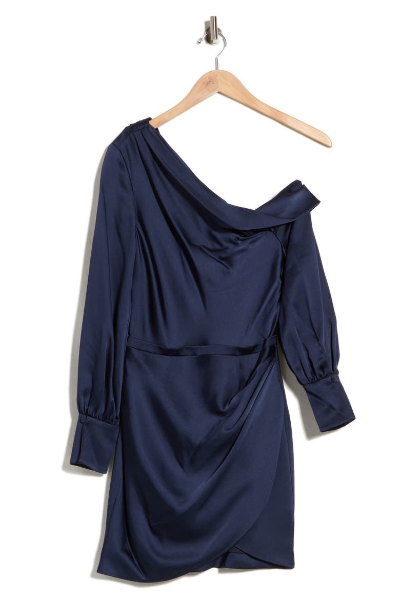 Cameron One Shoulder Minidress, Main, color, MIDNIGHT