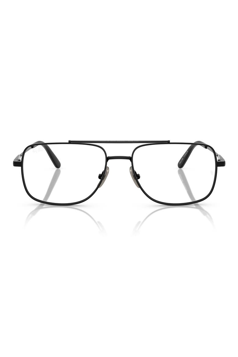 58mm Square Optical Glasses, Main, color, BLACK