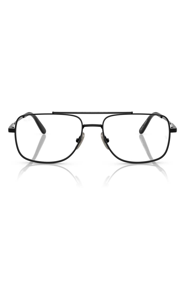 Ray-Ban 58mm Square Optical Glasses, Main, color, Black