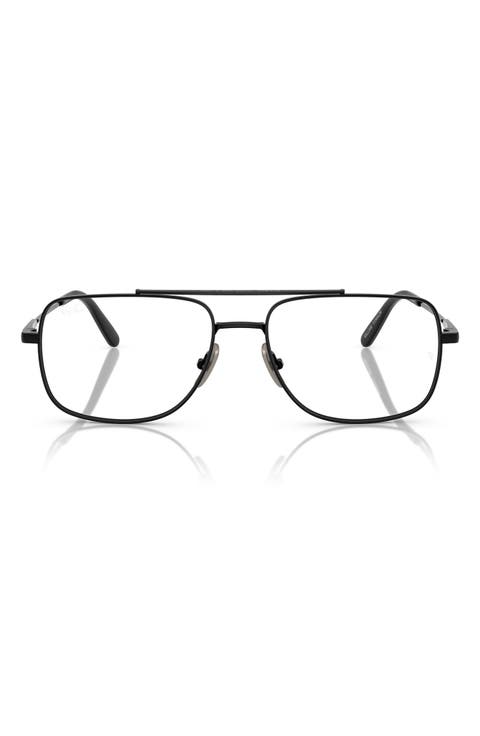 William Titanium 56mm Square Optical Glasses