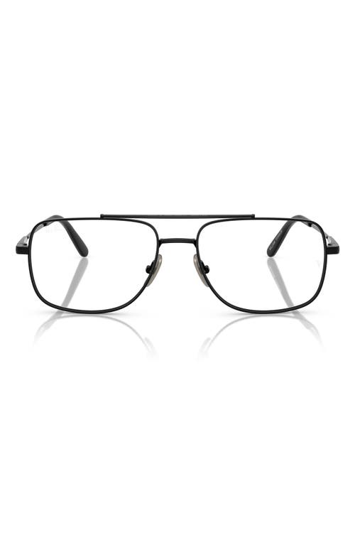 Ray Ban Ray-ban William Titanium 56mm Square Optical Glasses In Black