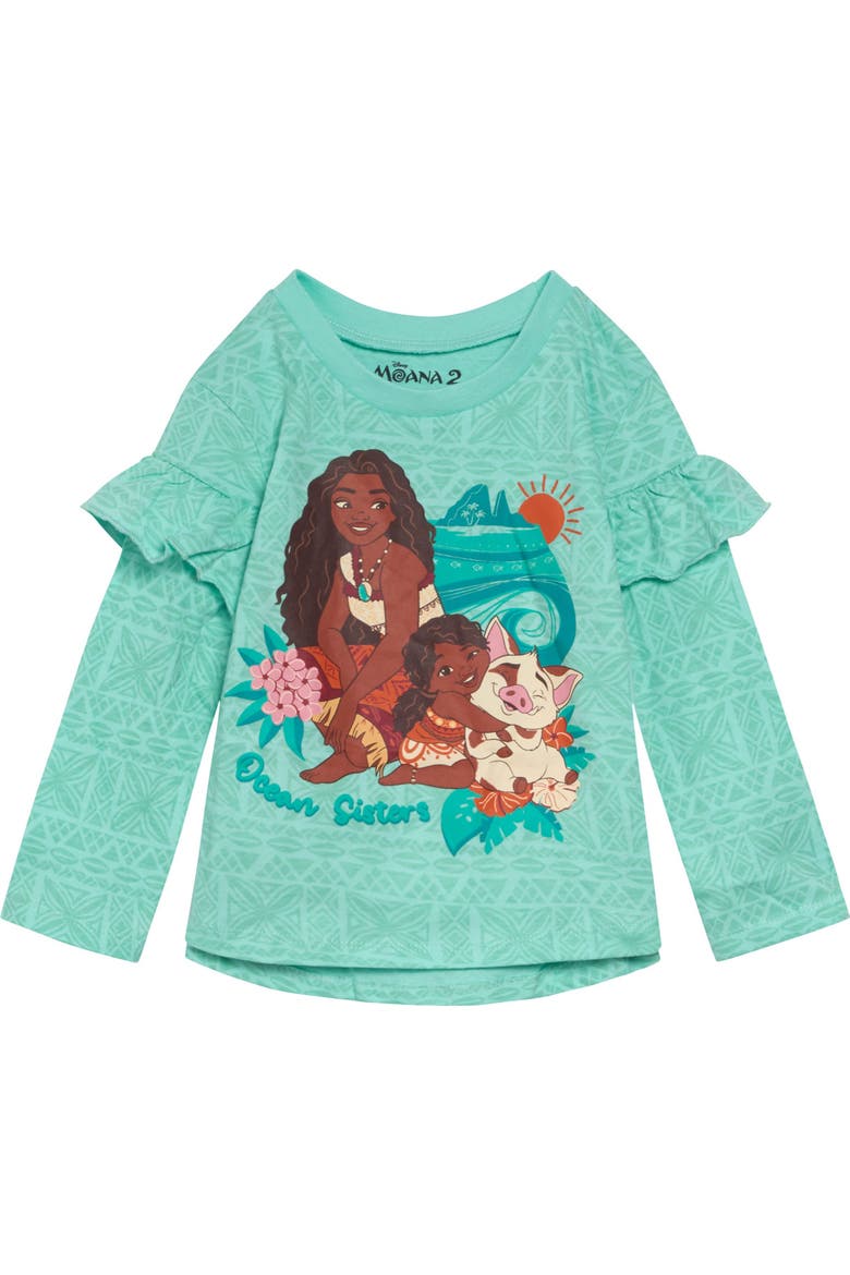 Moana 2-Pack Long Sleeve T-Shirts, Alternate, color, Cream Green Moana
