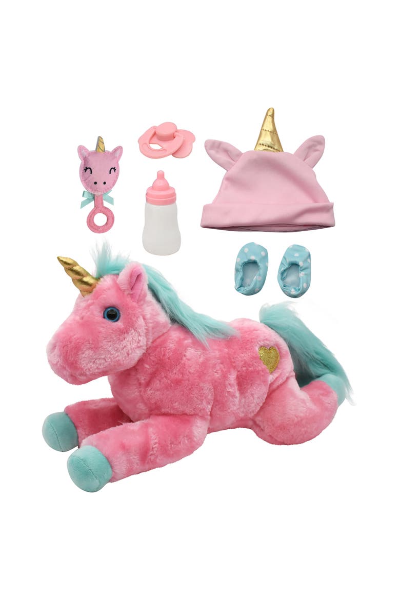 15" Hop On Baby Set Unicorn, Alternate, color, Multicolored