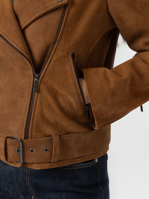 Saint + Sofia Luther Suede Jacket In Brown