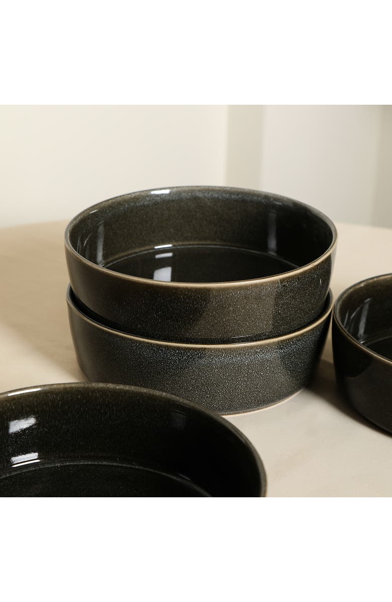 Stone Lain Eden Stoneware 4-Piece Pasta Bowl Set, Alternate, color, Charcoal Grey