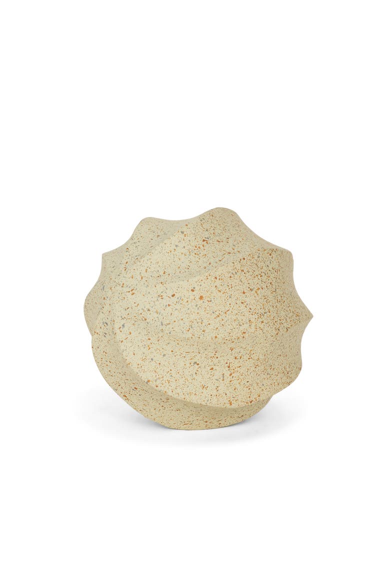 Imani Sculptural Textured Metal Decorative Orb, Main, color, Beige