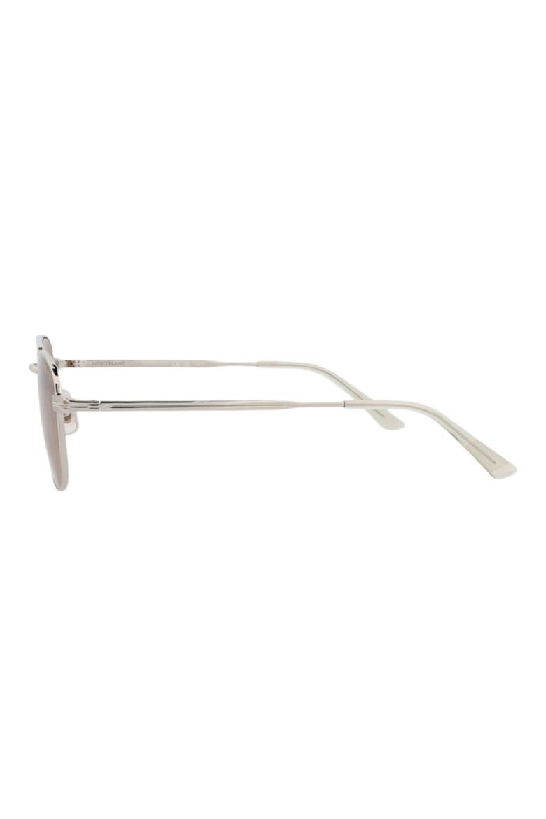 51mm Square Aviator Sunglasses, Alternate, color, SILVER SILVER BROWN