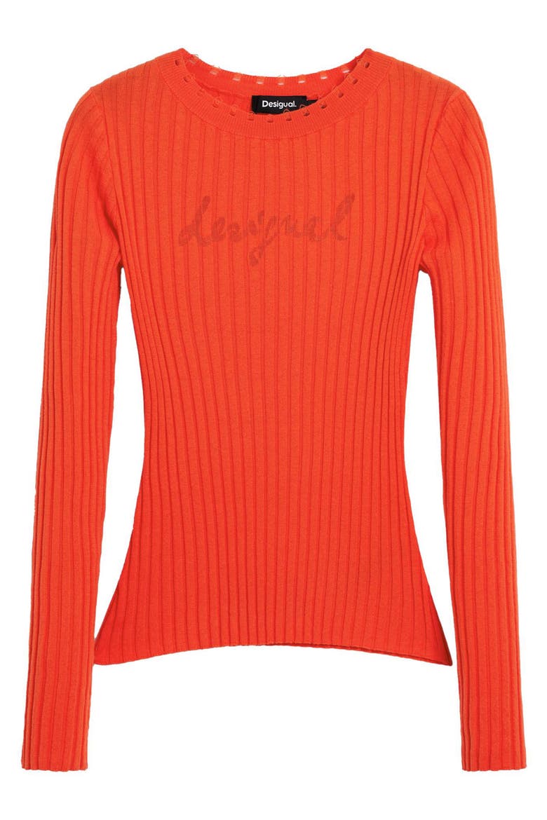 Long Sleeve Rib T-Shirt, Alternate, color, ORANGE