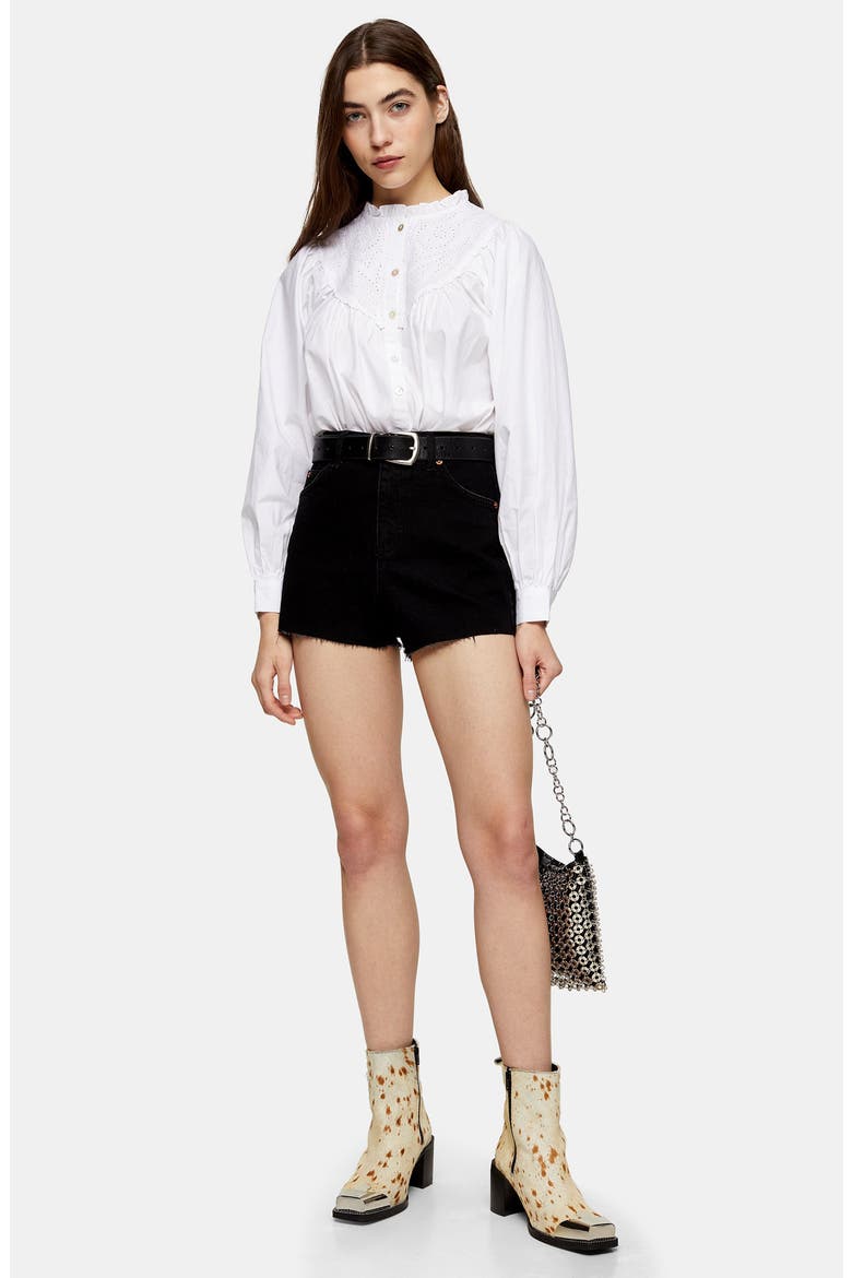Premium Denim Mom Shorts, Alternate, color, BLACK