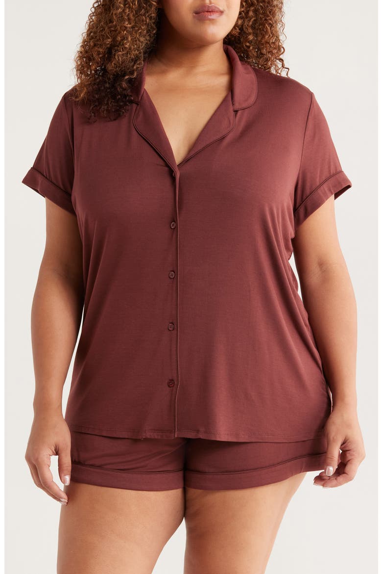 Moonlight Eco Short Pajamas, Main, color, BROWN RAISIN