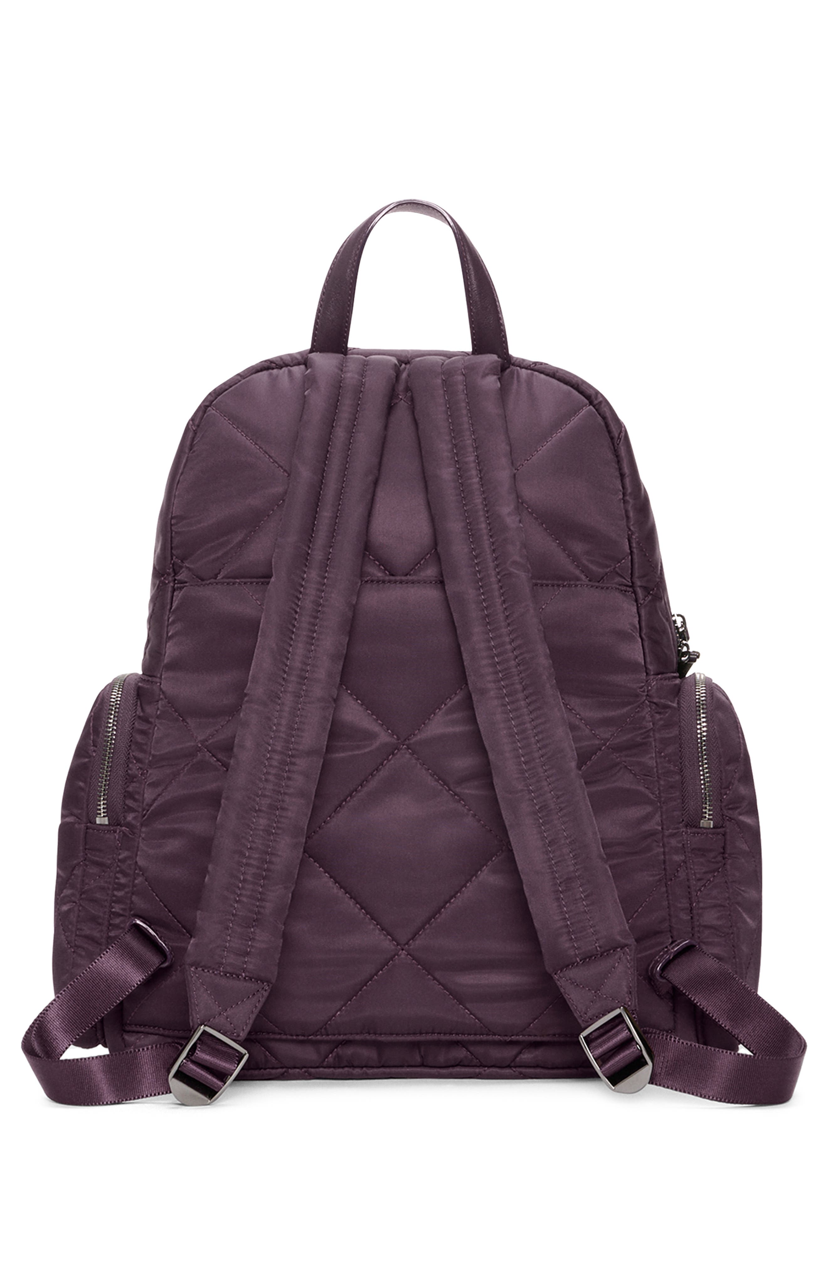 MZ Wallace Madison Quilted Nylon Backpack, Alternate, color, Raisin