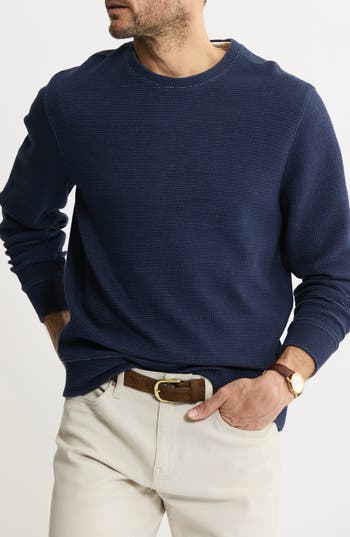 Jachs Textured Knit Crewneck Sweatshirt In Blue