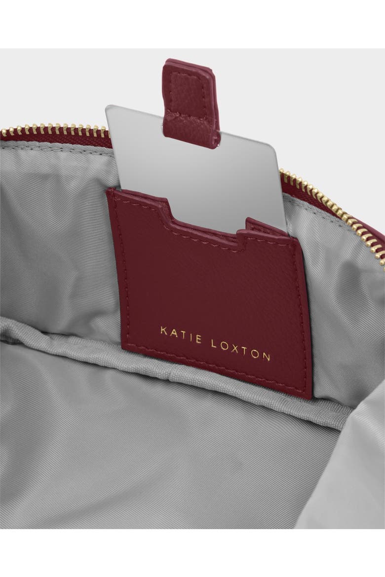 Fold-Out Mirror Makeup Bag in Cherry, Alternate, color, Cherry