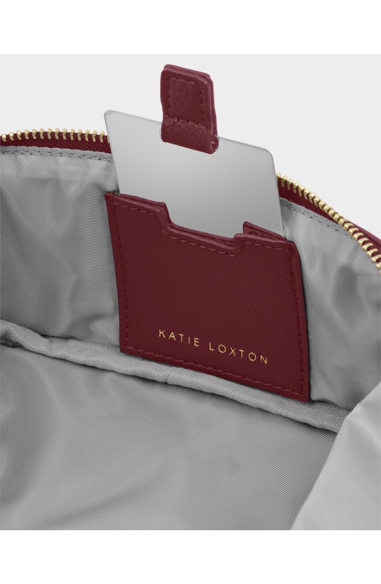 Katie Loxton Fold-Out Mirror Makeup Bag in Cherry, Alternate, color, Cherry