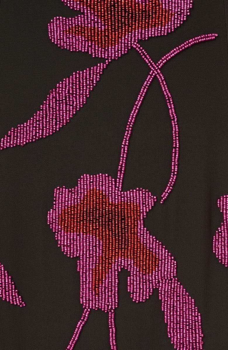 Aidan Mattox by Adrianna Papell Beaded Halter Midi Dress, Alternate, color, 