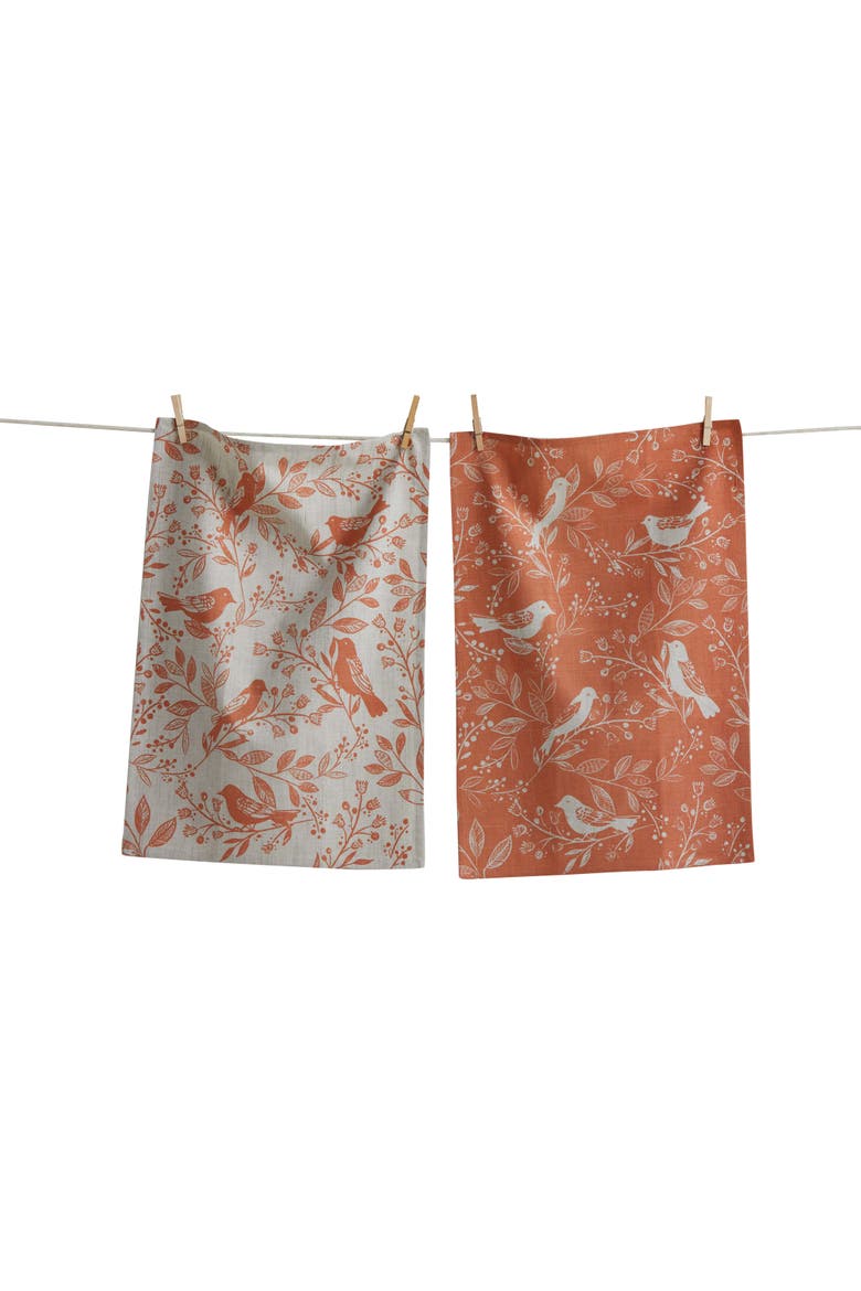 Canyon Print Birds & Vines Dt S/2 Melon Melon Cotton Everyday, Main, color, Pink