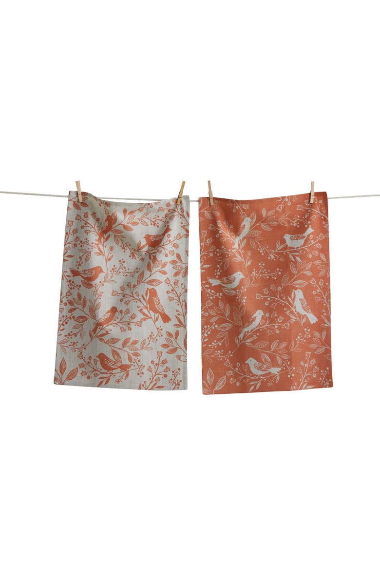 tag Canyon Print Birds & Vines Dt S/2 Melon Melon Cotton Everyday, Main, color, Pink