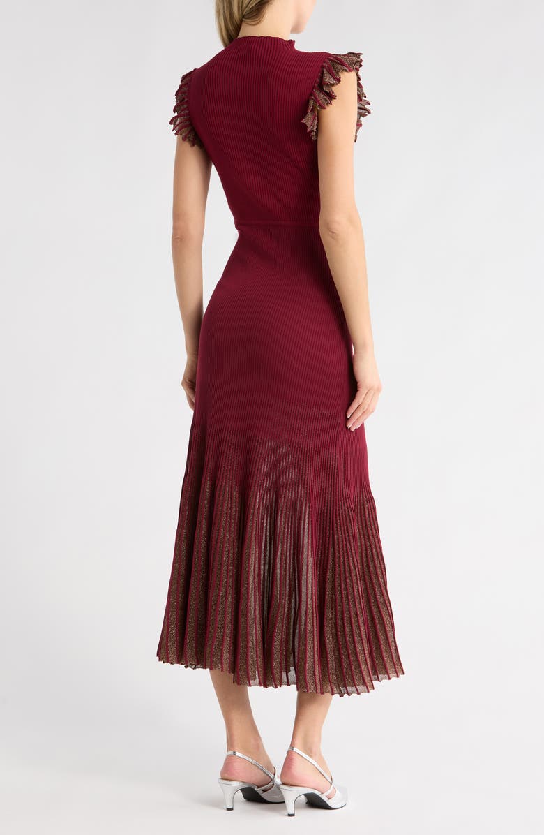MOON RIVER Shimmer Maxi Sweater Dress, Alternate, color, Plum