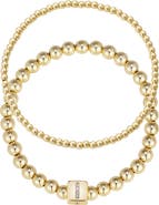 Adornia Set of 2 Gold Plated Stretch Bracelets