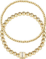 Adornia Set of 2 Gold Plated Stretch Bracelets