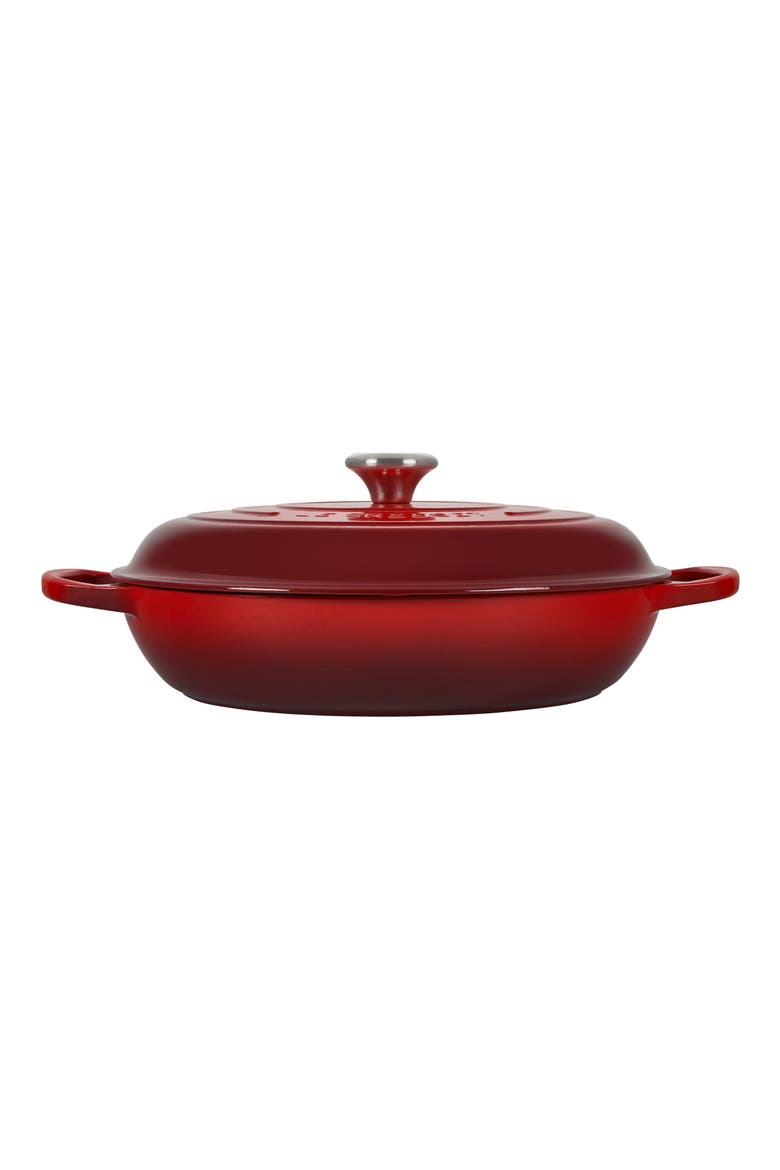Signature 5-Quart Enameled Cast Iron Braiser, Alternate, color, CERISE