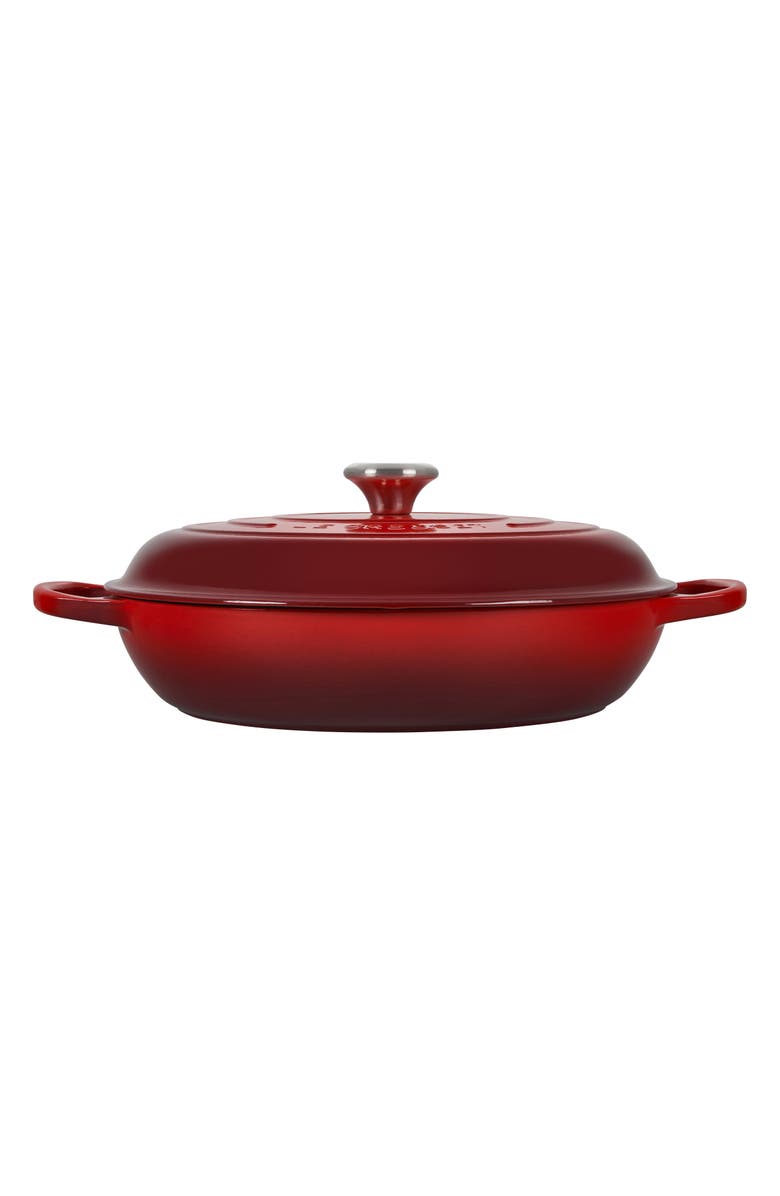 Le Creuset Signature 5-Quart Enameled Cast Iron Braiser, Alternate, color, Cerise