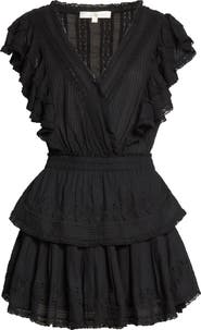 LoveShackFancy Gwen Ruffle Cotton Eyelet Minidress