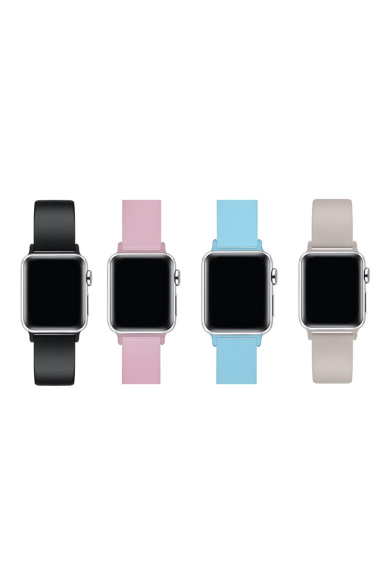 4-Pack Silicone Watchbands, Alternate, color, BLUE MULTI