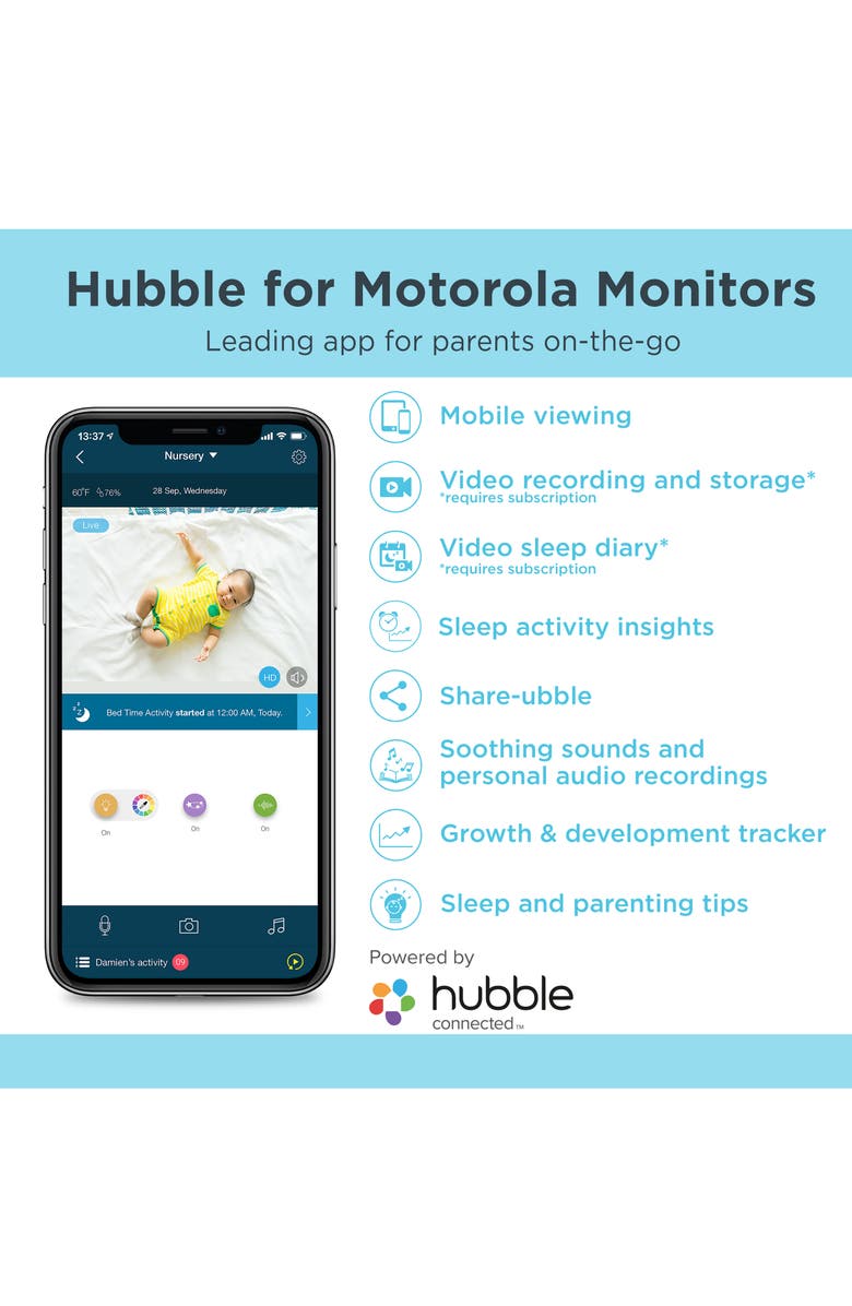 Motorola Halo+ Deluxe Video Baby Monitor Set, Alternate, color, 