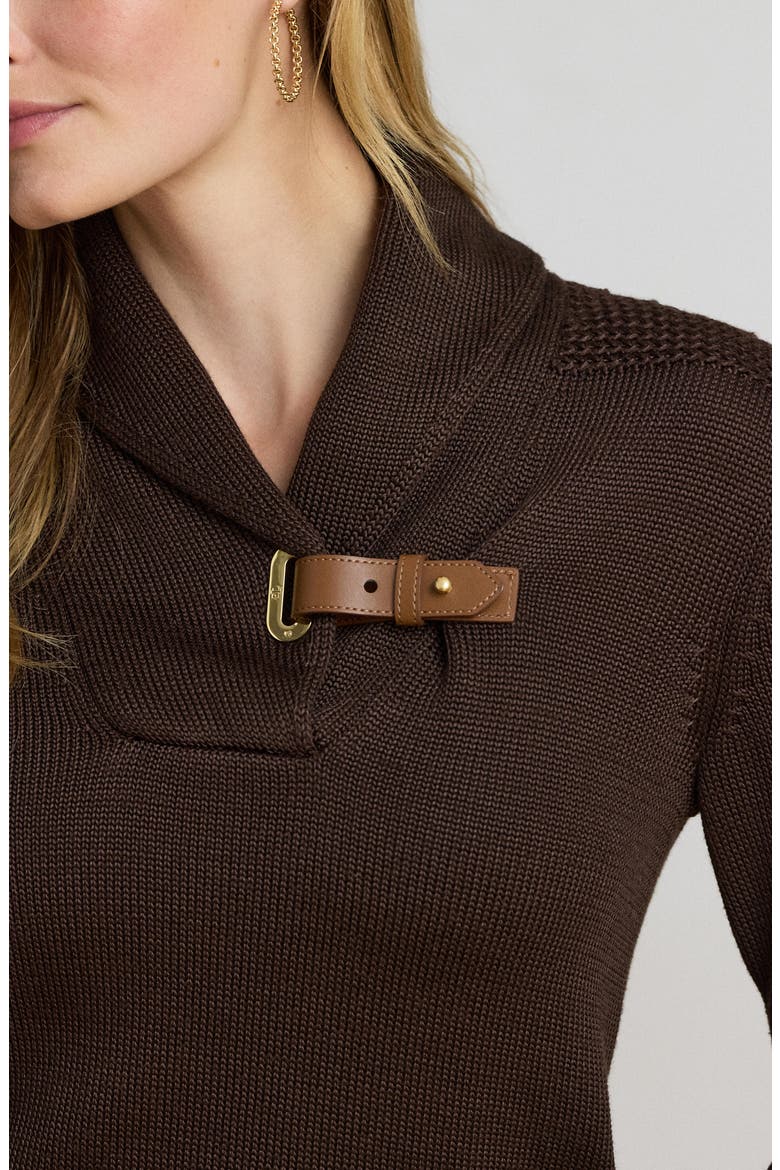 Shawl Collar Sweater, Alternate, color, BROWN