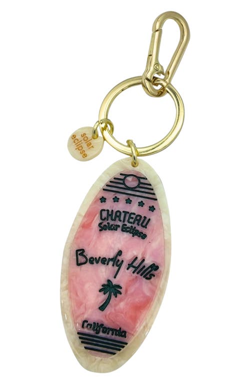 Solar Eclipse Hand Painted Chateau Key Chain Bag Charm In Gold