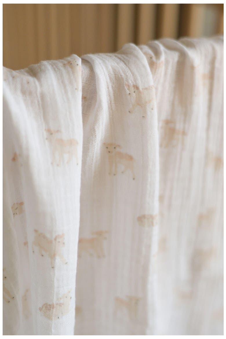 Organic Cotton Swaddle, Alternate, color, DEAR LAMB