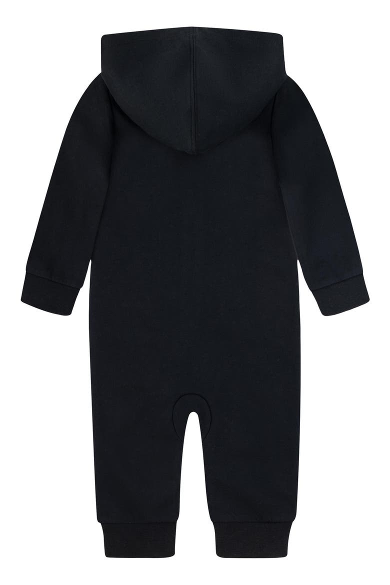 Hooded French Terry Romper, Alternate, color, BLACK