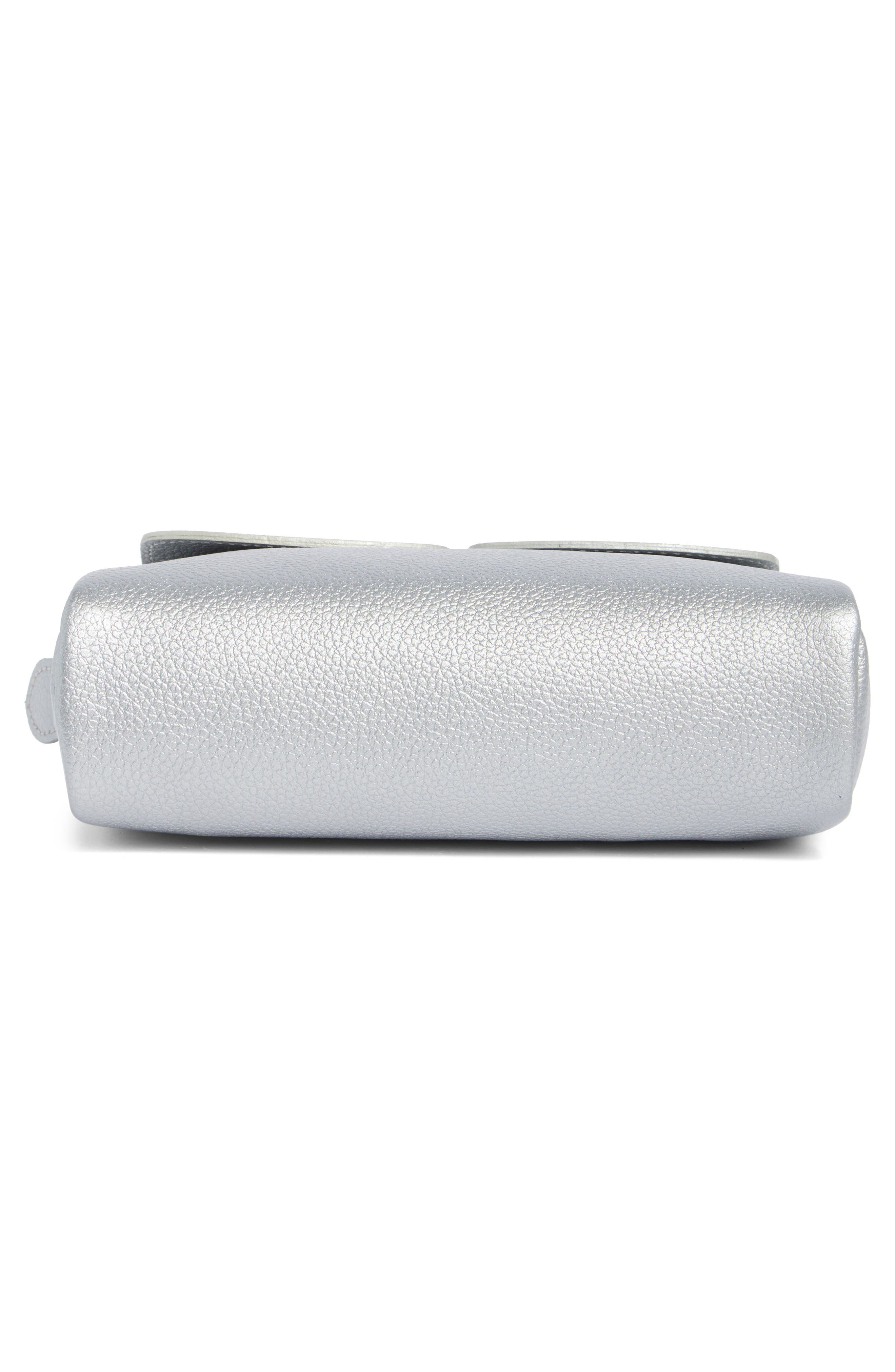 Longchamp Wide Cosmetic Case, Alternate, color, Silver