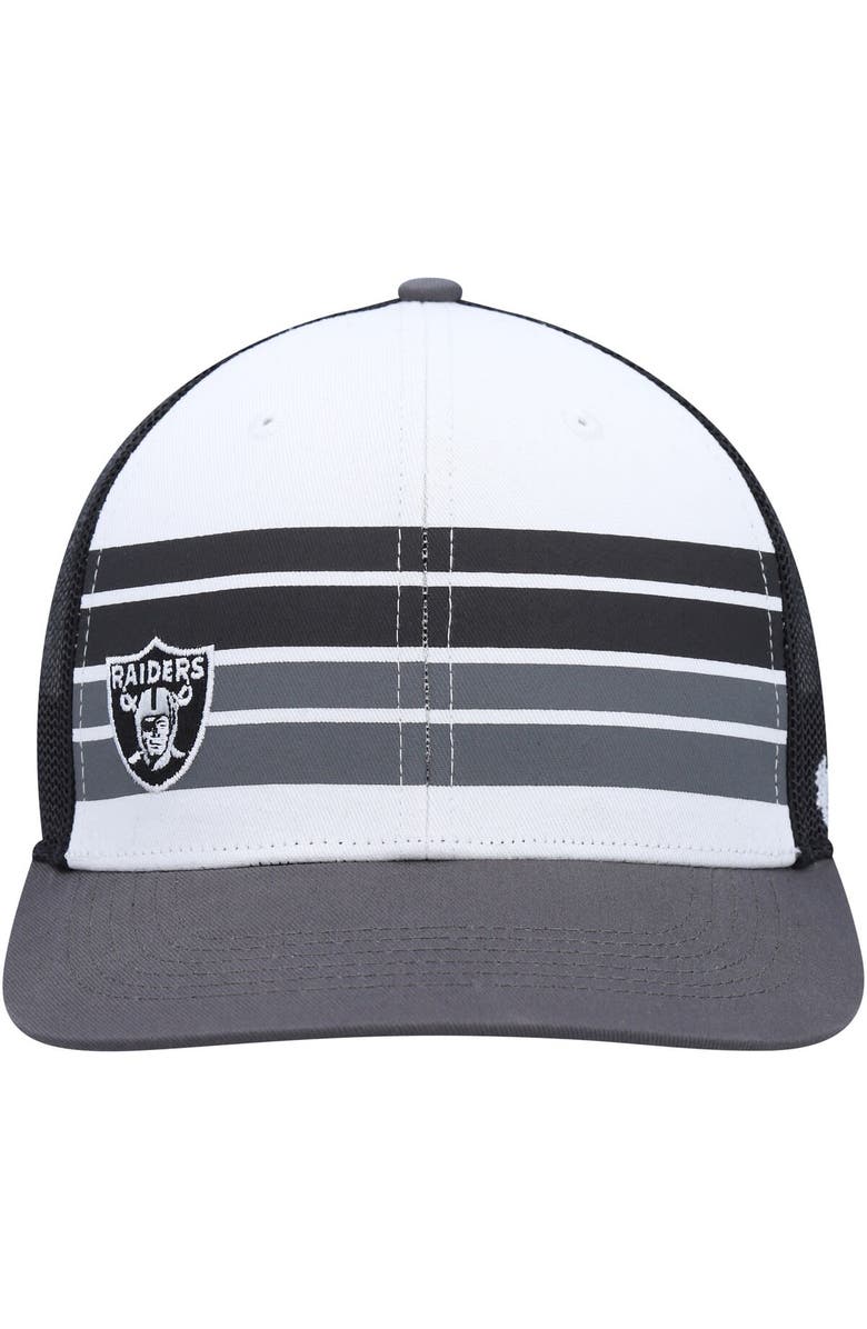 '47 Youth '47 White/Charcoal Las Vegas Raiders Cove Trucker Snapback Hat, Alternate, color, 