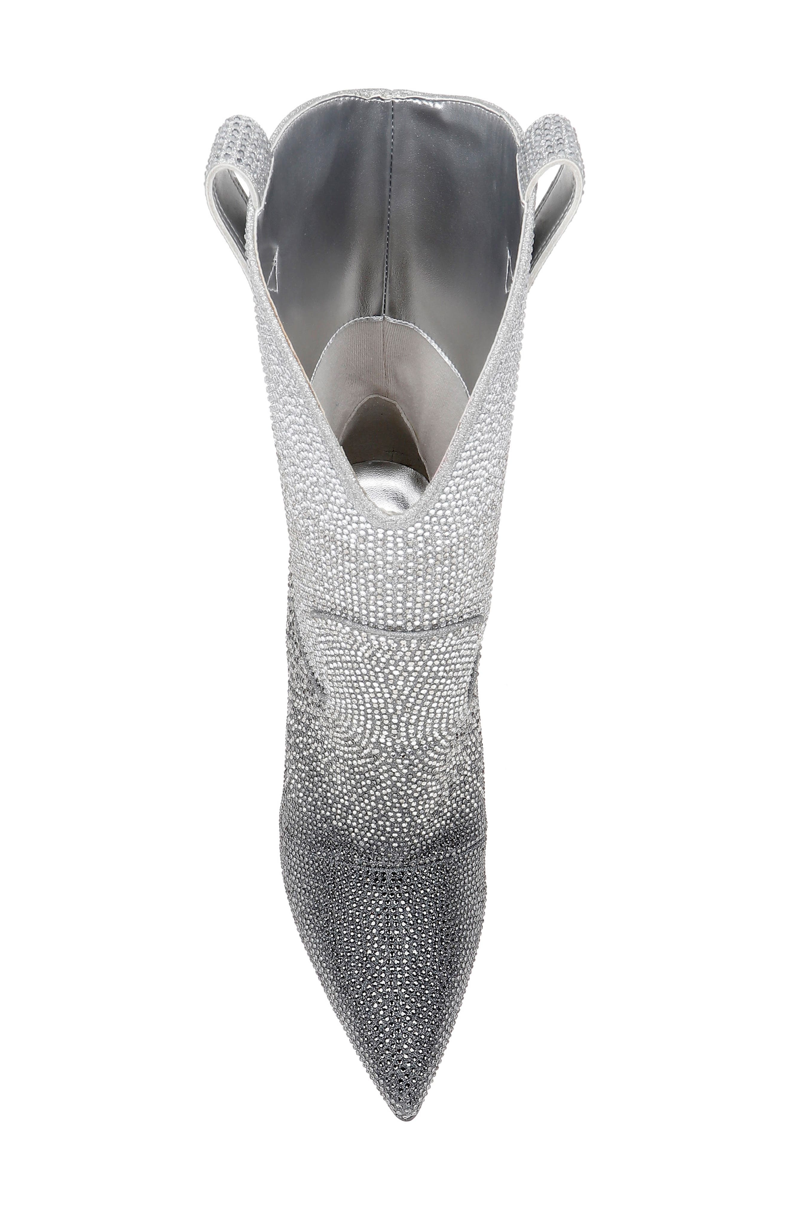 Glitter Ombré Western Boot, Alternate, color, SILVER