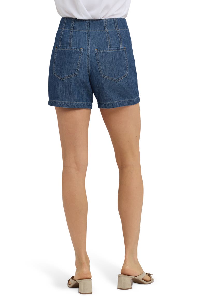 Briella Embellished Welt Pocket Denim Shorts, Alternate, color, MEDIUM INDIGO